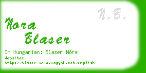nora blaser business card